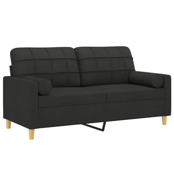 vidaXL 2-personers sofa med pyntepuder 140 cm stof sort