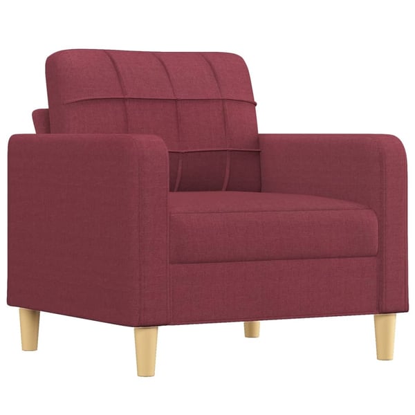 vidaXL sofasæt 4 dele med puder stof vinrød