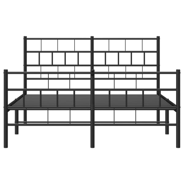 vidaXL Sengeramme i metall med hode- og fotgavl svart 140x190 cm