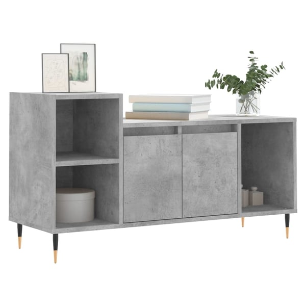 vidaXL TV-benk betonggrå 100x35x55 cm konstruert tre