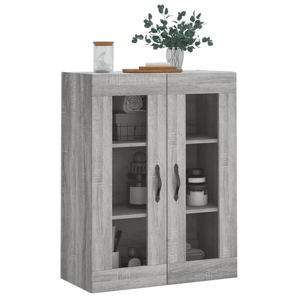 vidaXL Veggskap grå sonoma 69,5x34x90 cm konstruert tre