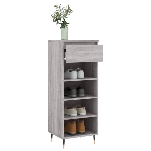 vidaXL Skoskap grå sonoma 40x36x105 cm konstruert tre