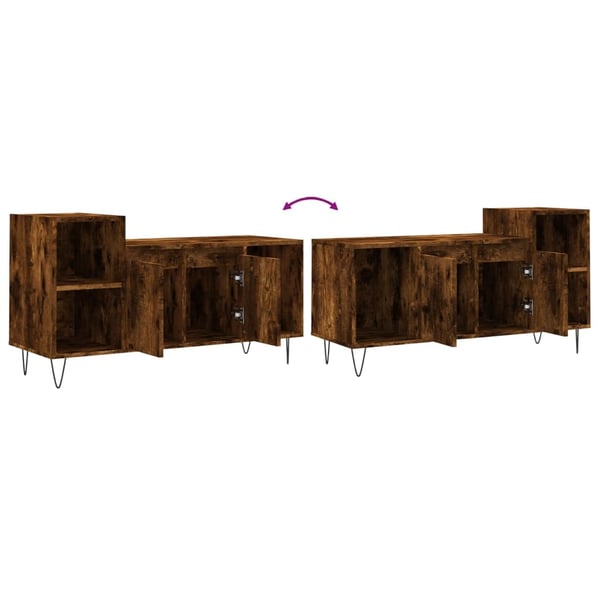 vidaXL TV-benk røkt eik 100x35x55 cm konstruert tre