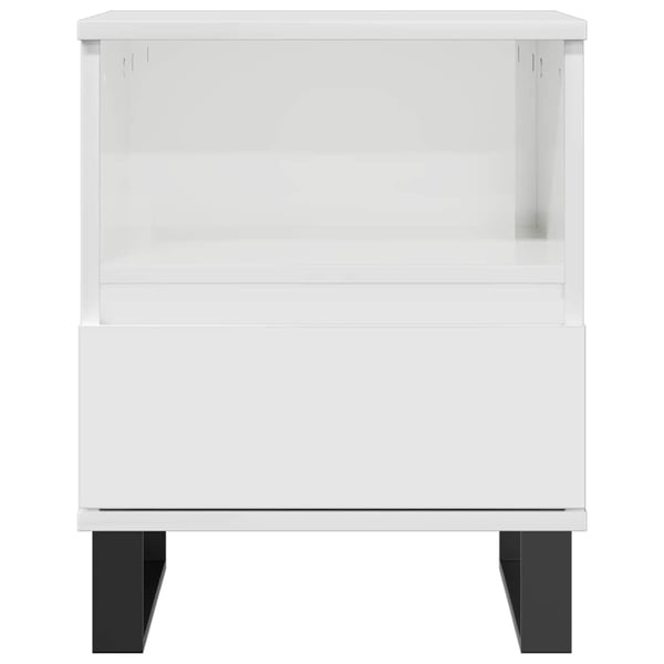 vidaXL sengeskab 40x35x50 cm konstrueret træ hvid højglans