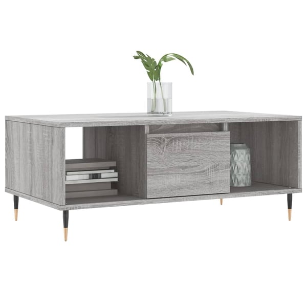 vidaXL Salongbord grå sonoma 90x50x36,5 cm konstruert tre