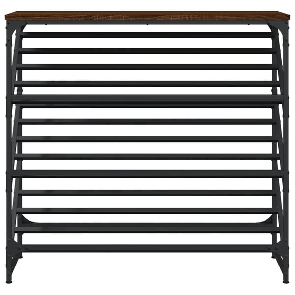 vidaXL Skohylle brun eik 90x30x85 cm konstruert tre