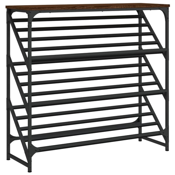 vidaXL Skohylle brun eik 90x30x85 cm konstruert tre