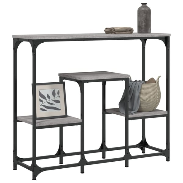 vidaXL Konsollbord grå sonoma 89,5x28x76 cm konstruert tre