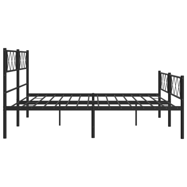 vidaXL Sengeramme i metall med hode- og fotgavl svart 193x203 cm