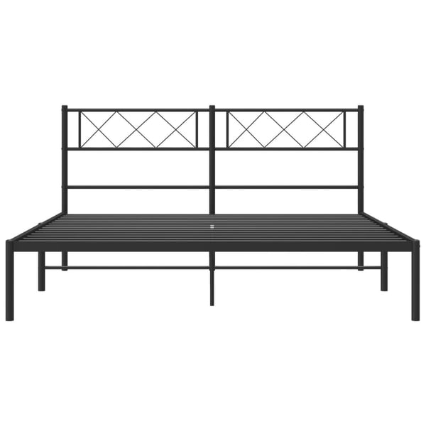 vidaXL Sengeramme i metall med sengegavl svart 140x200 cm