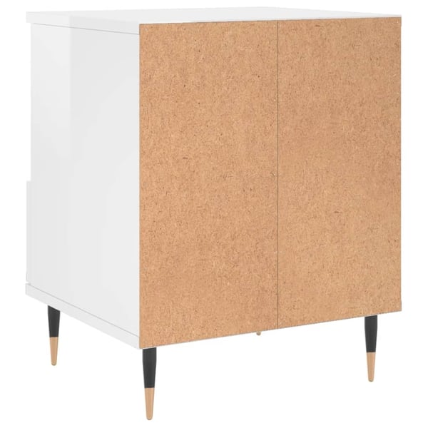 vidaXL Nattbord 2 stk høyglans hvit 40x35x50 cm konstruert tre