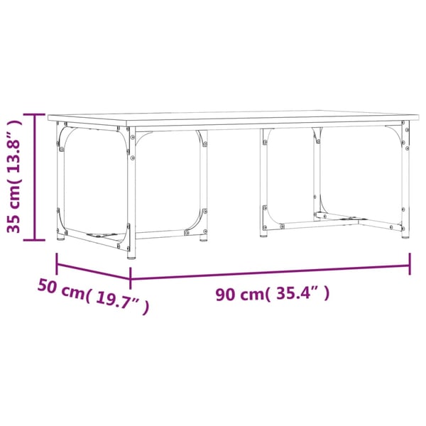 vidaXL sofabord 90x50x35 cm konstrueret træ grå sonoma-eg