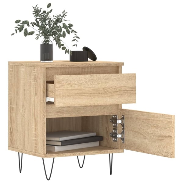 vidaXL Nattbord 2 stk sonoma eik 40x35x50 cm konstruert tre