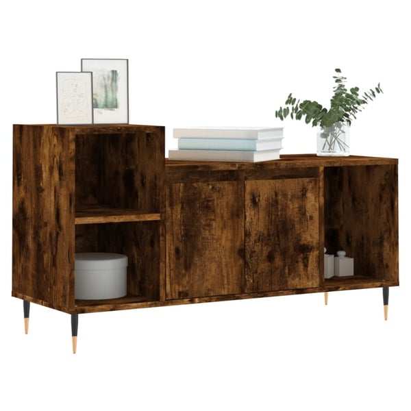 vidaXL TV-benk røkt eik 100x35x55 cm konstruert tre
