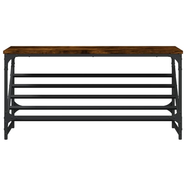 vidaXL skostativ 90x30x45 cm konstrueret træ røget egetræsfarve