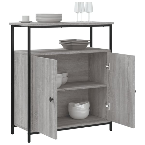 vidaXL Skjenk grå sonoma 70x30x80 cm konstruert tre