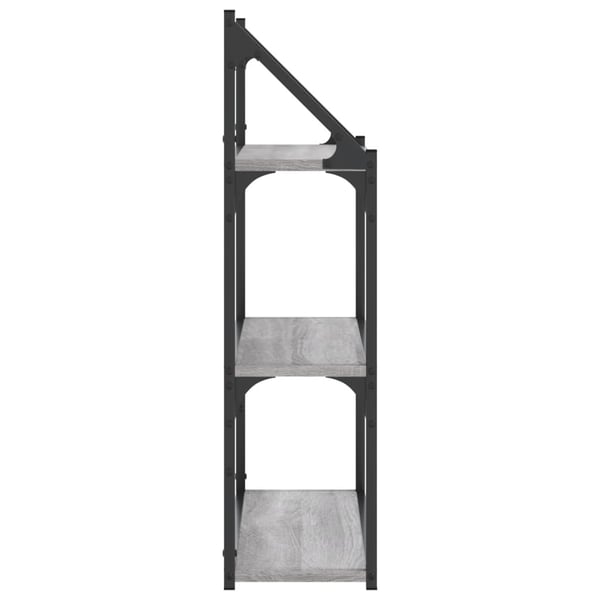vidaXL vægreol m. 3 hylder 60x21x78,5 cm konstrueret træ grå sonoma-eg
