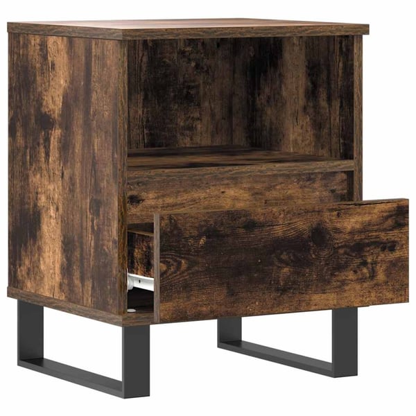vidaXL Nattbord røkt eik 40x35x50 cm konstruert tre