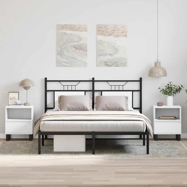 vidaXL Nattbord 2 stk hvit 40x35x50 cm konstruert tre