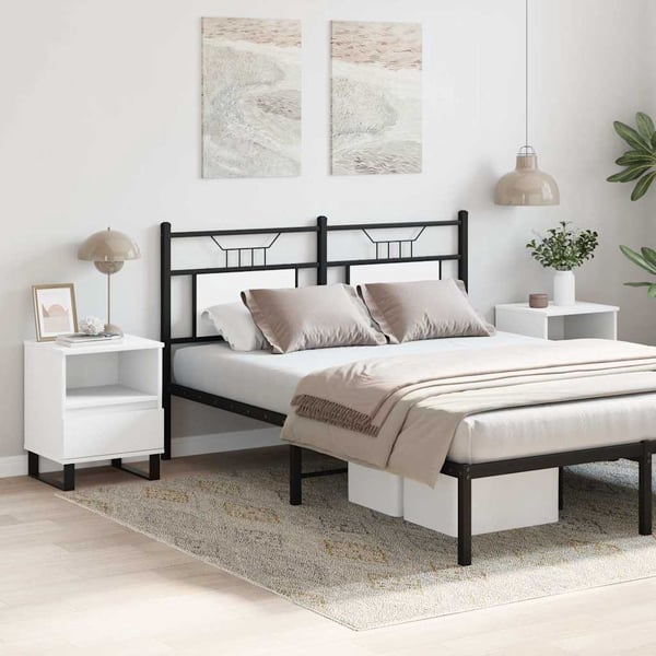 vidaXL Nattbord 2 stk hvit 40x35x50 cm konstruert tre