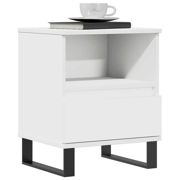 vidaXL Nattbord 2 stk hvit 40x35x50 cm konstruert tre