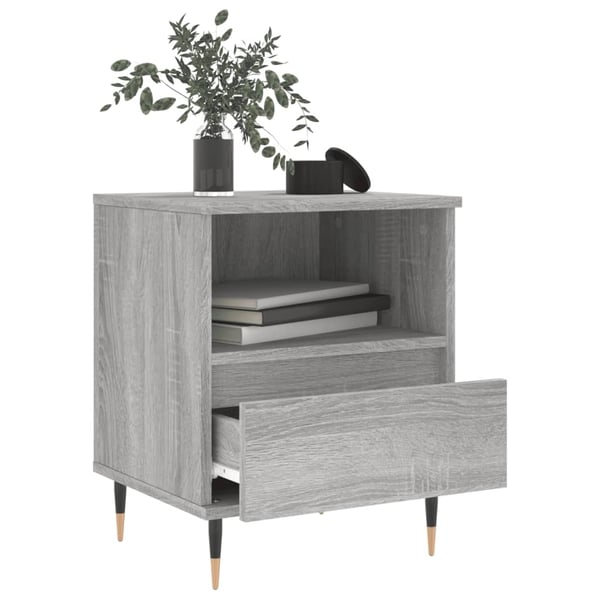 vidaXL Nattbord 2 stk grå sonoma 40x35x50 cm konstruert tre