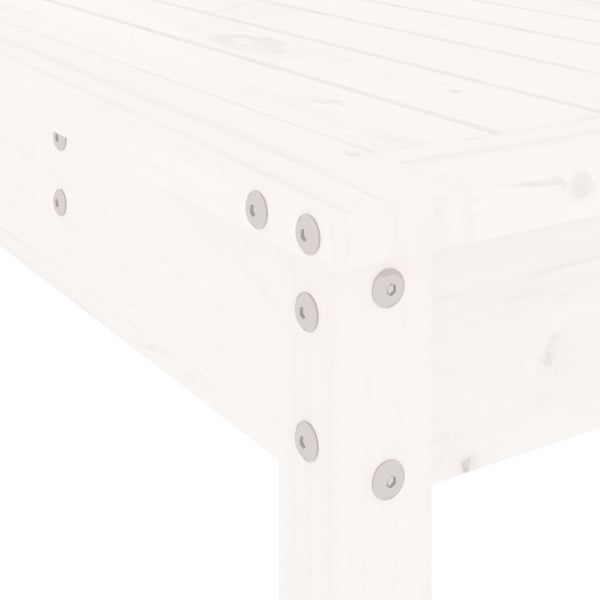 vidaXL Hagebarsett 7 deler hvit heltre furu