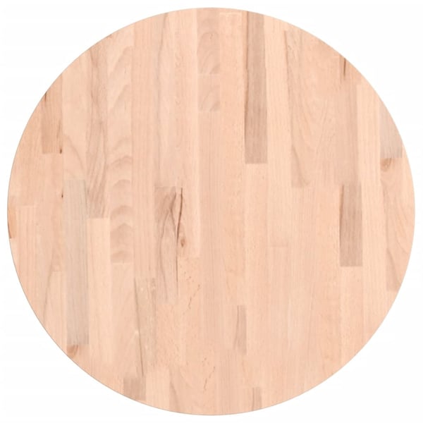 vidaXL Bordplate Ø60x2,5 cm rund heltre bøketre