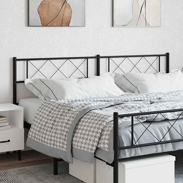 vidaXL Utskiftbar sengegavl i metall svart 200 cm