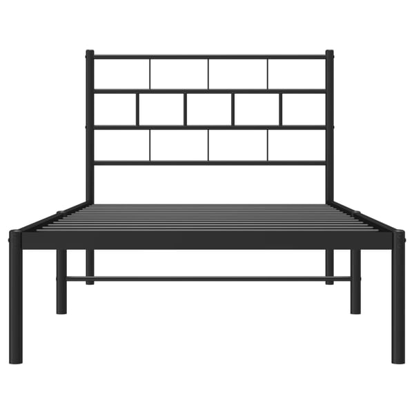 vidaXL Sengeramme i metall med hodegavl svart 100x200 cm