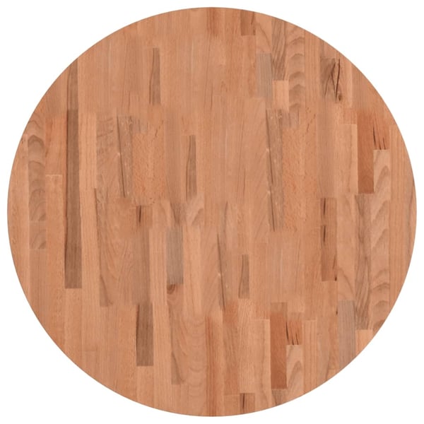 vidaXL Bordplate Ø80x1,5 cm rund heltre bøketre