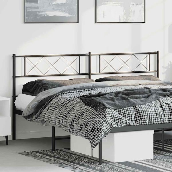 vidaXL udskiftningsgavl 180 cm metal sort