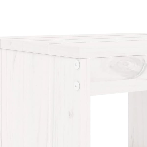 vidaXL Hagebarsett 5 deler hvit heltre furu