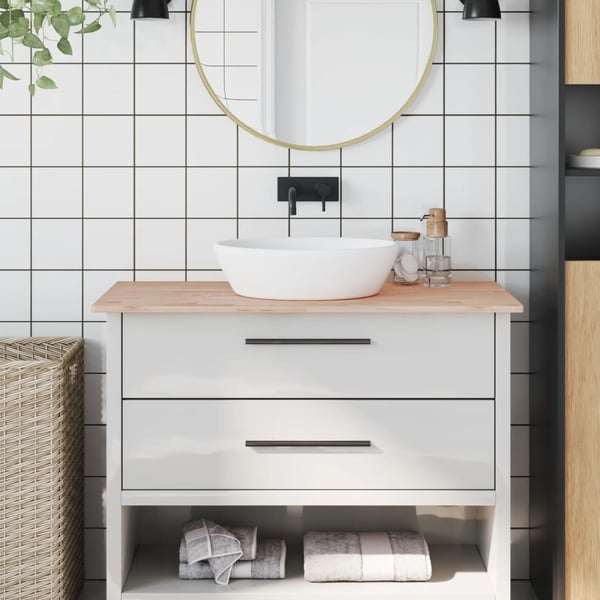 vidaXL Benkeplate til bad 100x50x1,5 cm heltre bøketre