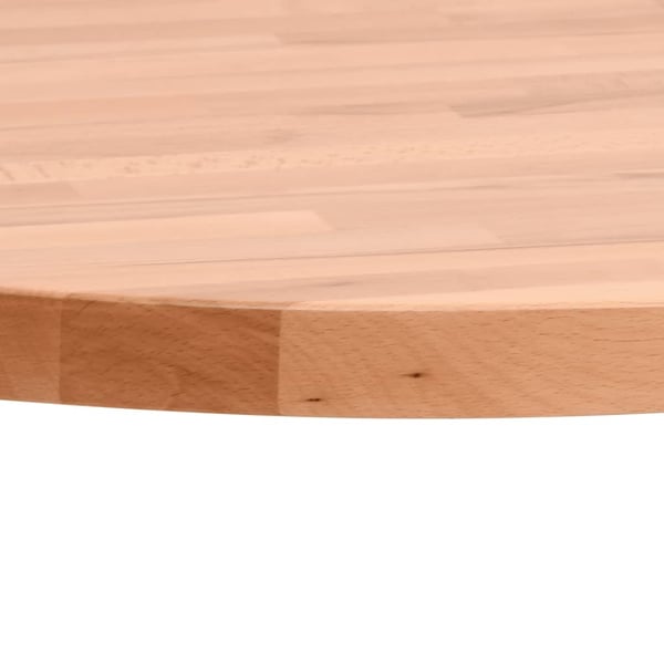 vidaXL Bordplate Ø90x2,5 cm rund heltre bøketre