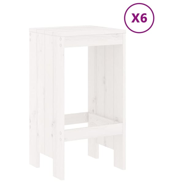 vidaXL Hagebarsett 7 deler hvit heltre furu