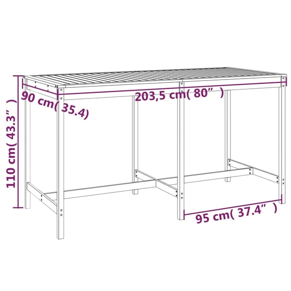 vidaXL Hagebarsett 9 deler hvit heltre furu