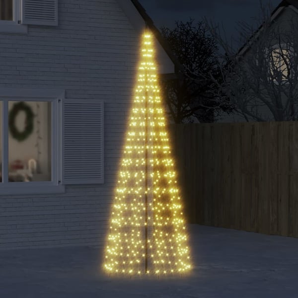 vidaXL LED-juletræ til flagstang 550 LED'er 300 cm varmt hvidt lys