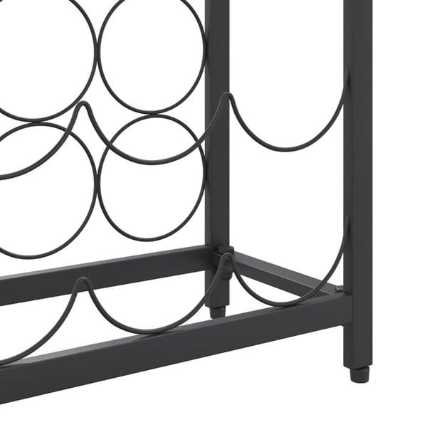 vidaXL Viinipulloteline 57 pullolle musta 34x18x200 cm takorauta