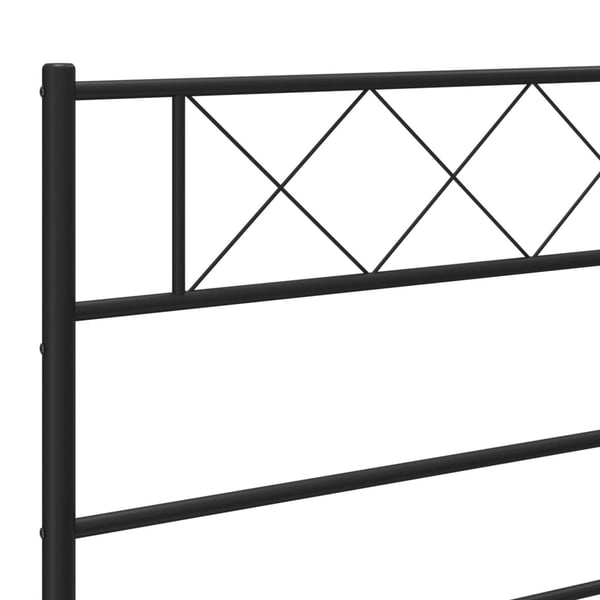 vidaXL Sengeramme i metall med hodegavl svart 135x190 cm