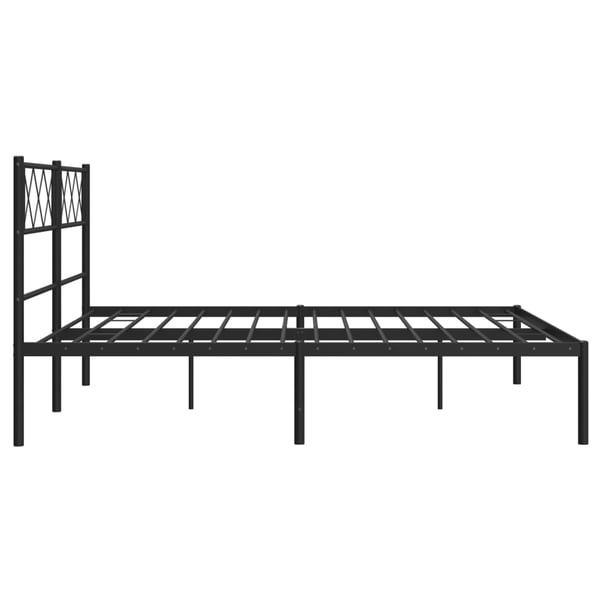 vidaXL Sengeramme i metall med hodegavl svart 135x190 cm