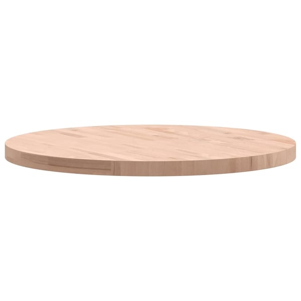 vidaXL Bordplate Ø80x4 cm rund heltre bøketre