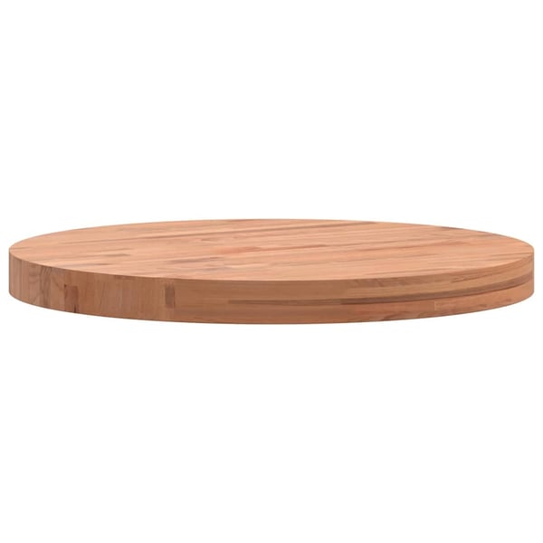 vidaXL Bordplate Ø50x4 cm rund heltre bøketre