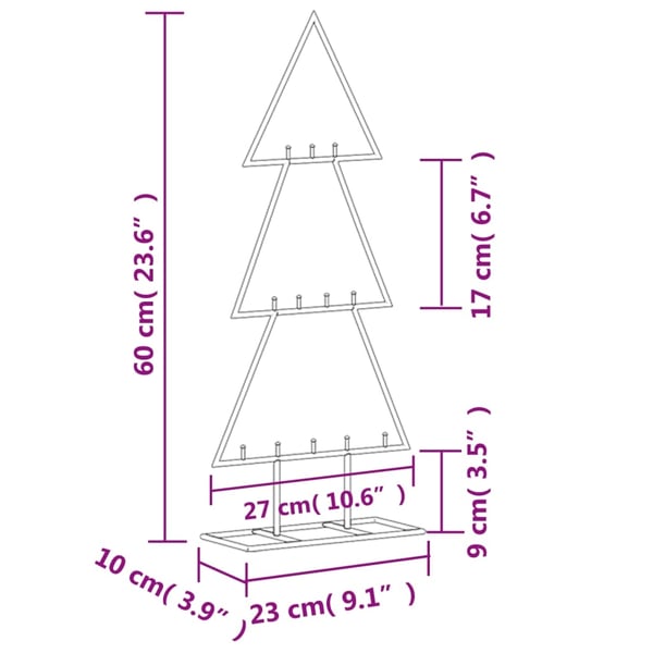 vidaXL Juletre til dekorasjon metall svart 60 cm