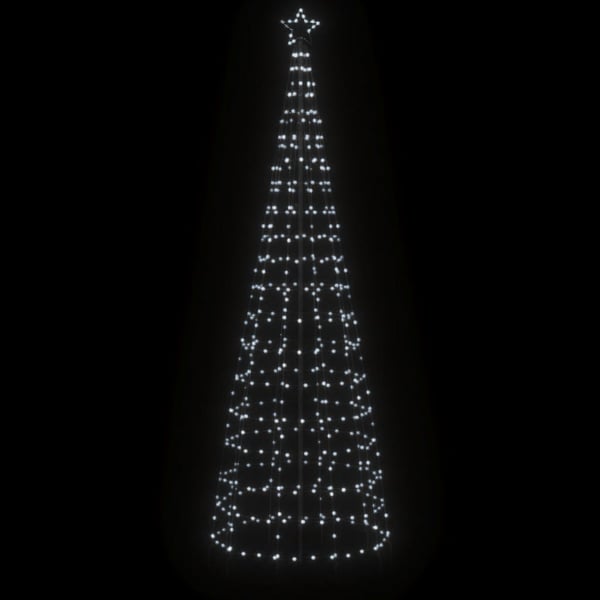 vidaXL lysende juletræ med spyd 570 LED'er 300 cm koldt hvidt lys
