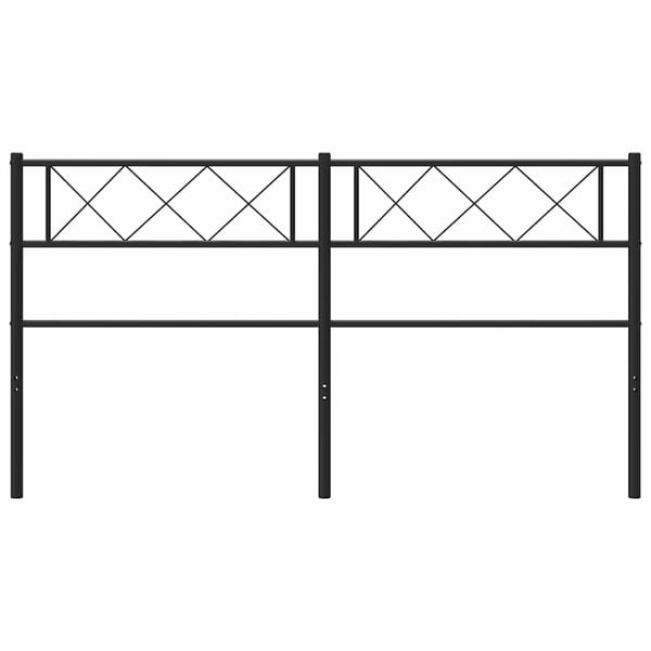 vidaXL Utskiftbar sengegavl i metall svart 150 cm