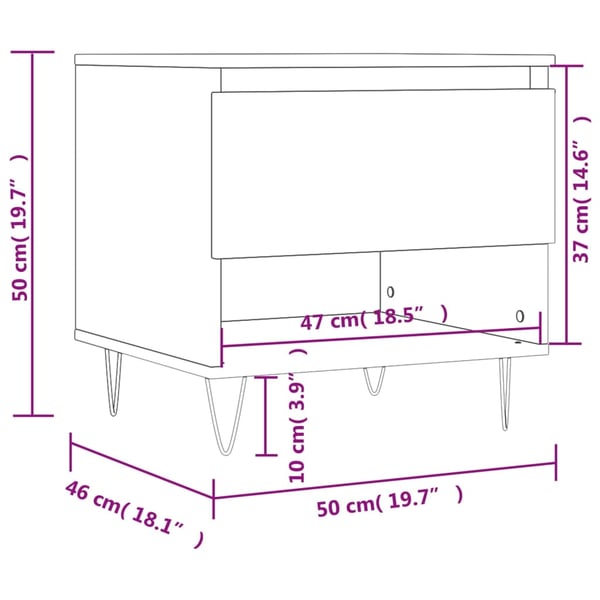 vidaXL sofabord 50x46x50 cm konstrueret træ betongrå