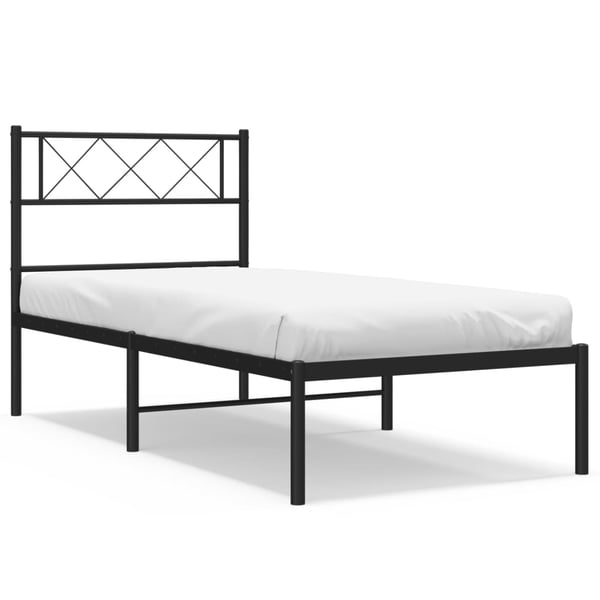 vidaXL Sengeramme i metall med hodegavl svart 100x200 cm