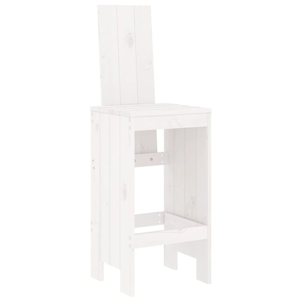 vidaXL Hagebarsett 5 deler hvit heltre furu