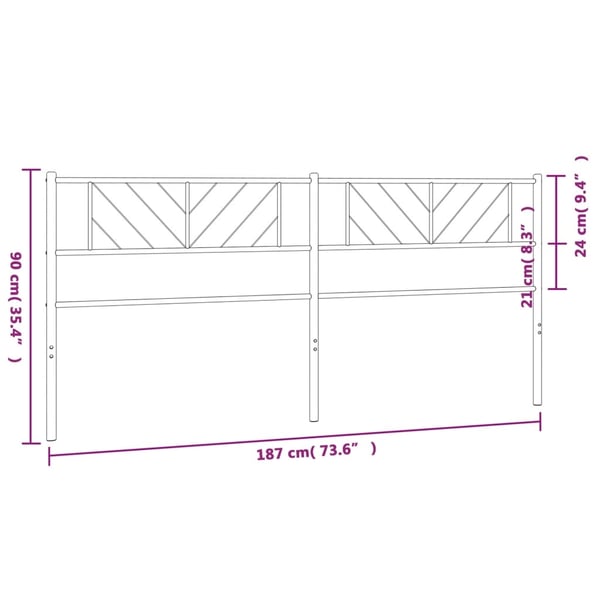 vidaXL Sengegavl i metall svart 180 cm